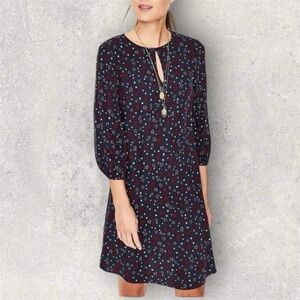 Boden Navy Stars Vanessa Shift Dress 3/4 Sleeves Nautical American